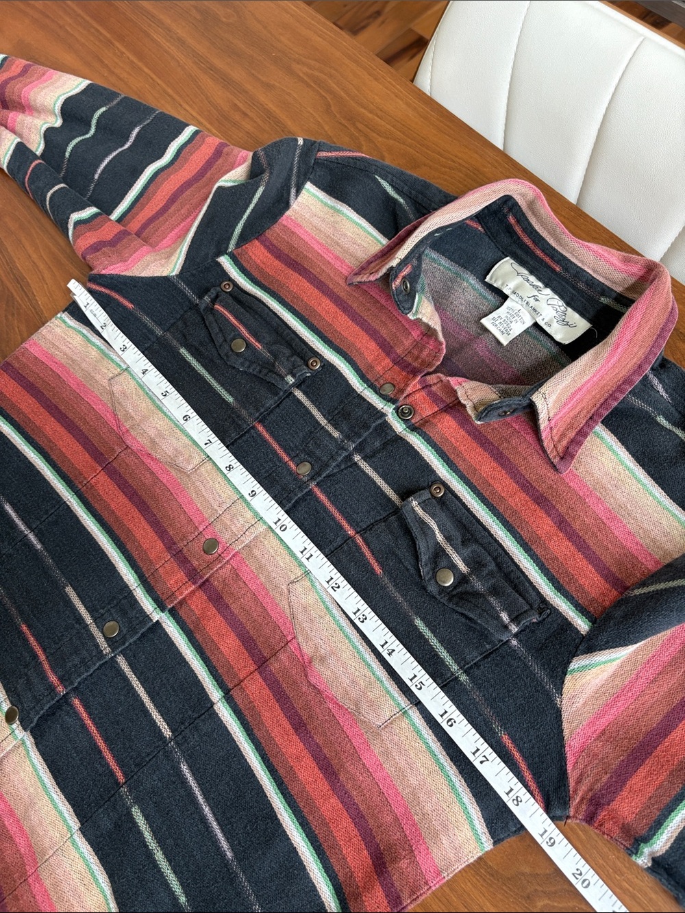 Tasha Polizzi TP Saddle Blanket Co. Western Snap Shirt Serape Stripe Cotton Smal - Picture 9 of 9